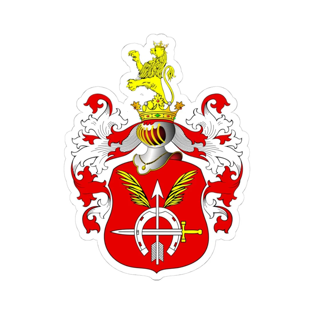 POL COA Bratkowski (Poland) (Coat of Arms) STICKER Vinyl Kiss-Cut Decal 4 Inch White - The Sticker Space