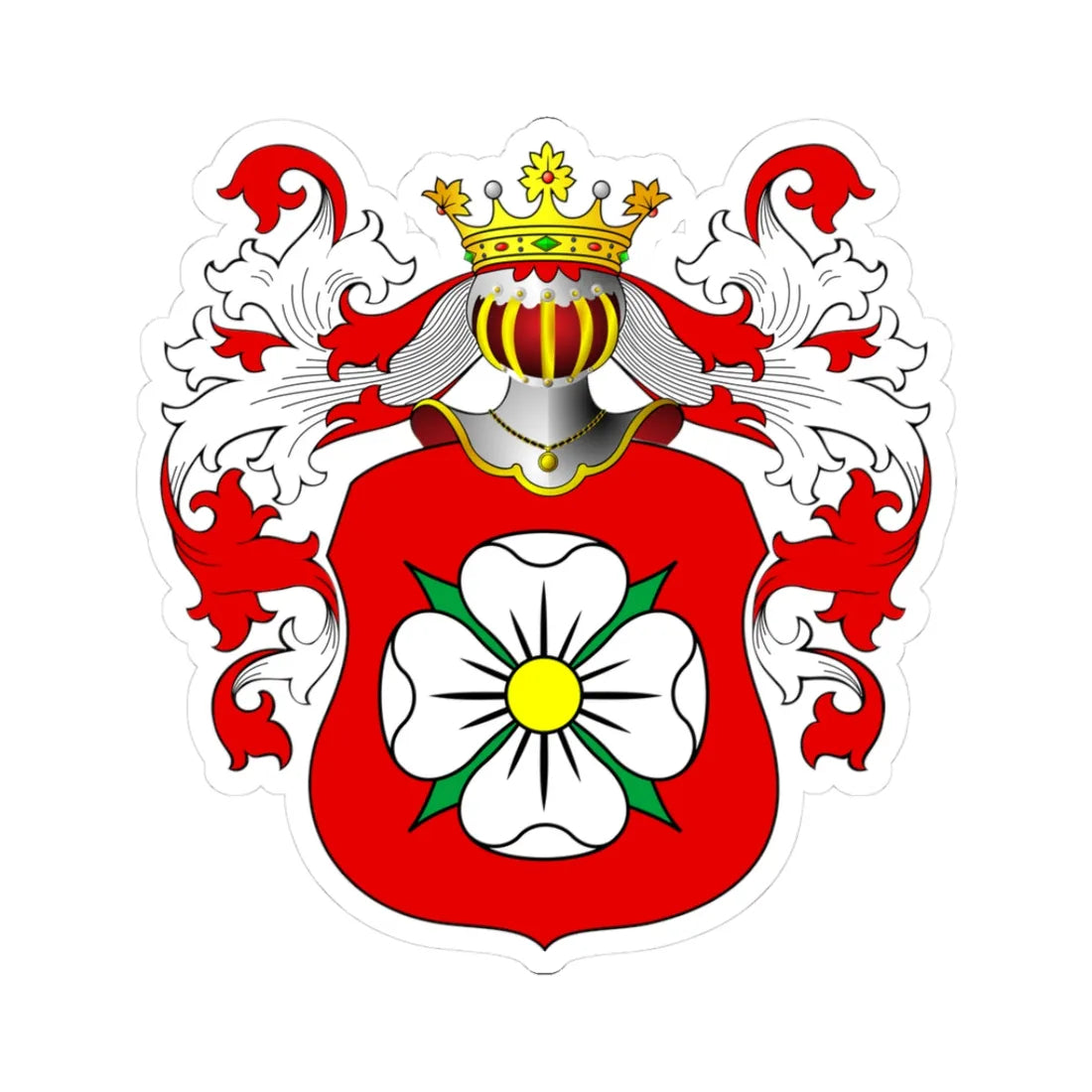 POL COA Brelen (Poland) (Coat of Arms) STICKER Vinyl Kiss-Cut Decal 3 Inch White - The Sticker Space