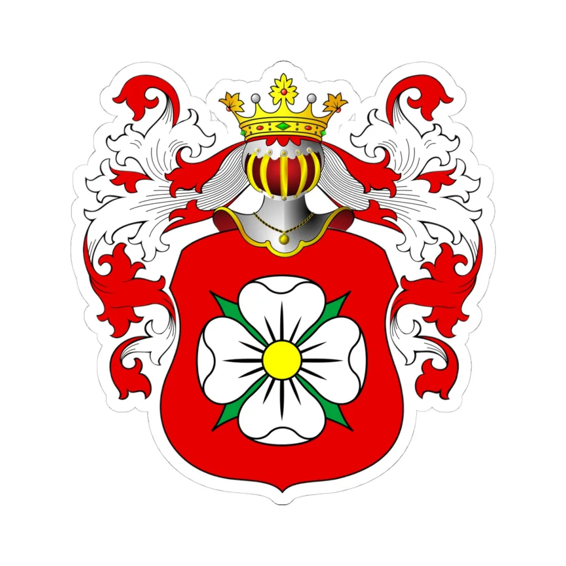 POL COA Brelen (Poland) (Coat of Arms) STICKER Vinyl Kiss-Cut Decal 4 Inch White - The Sticker Space