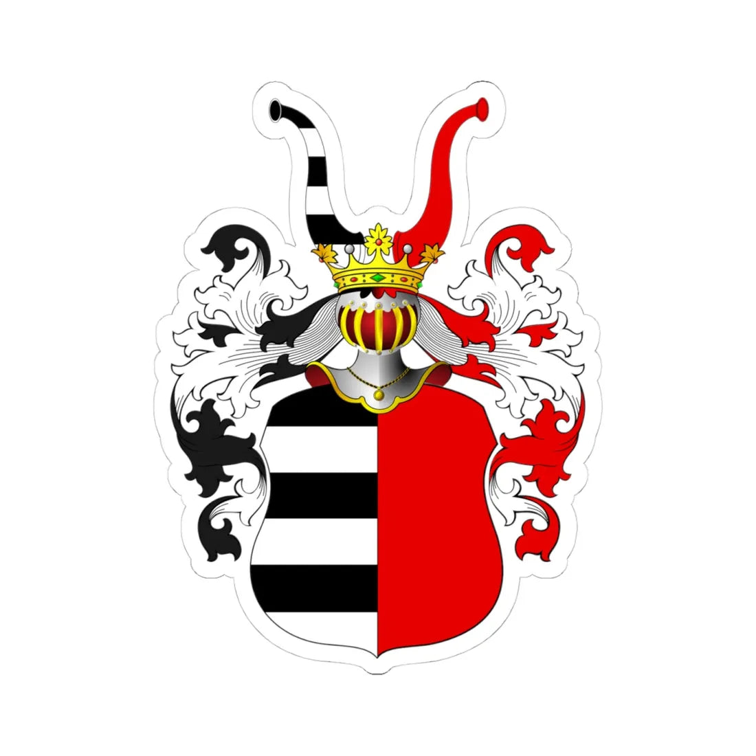 POL COA Brisinowski (Poland) (Coat of Arms) STICKER Vinyl Kiss-Cut Decal 4 Inch White - The Sticker Space