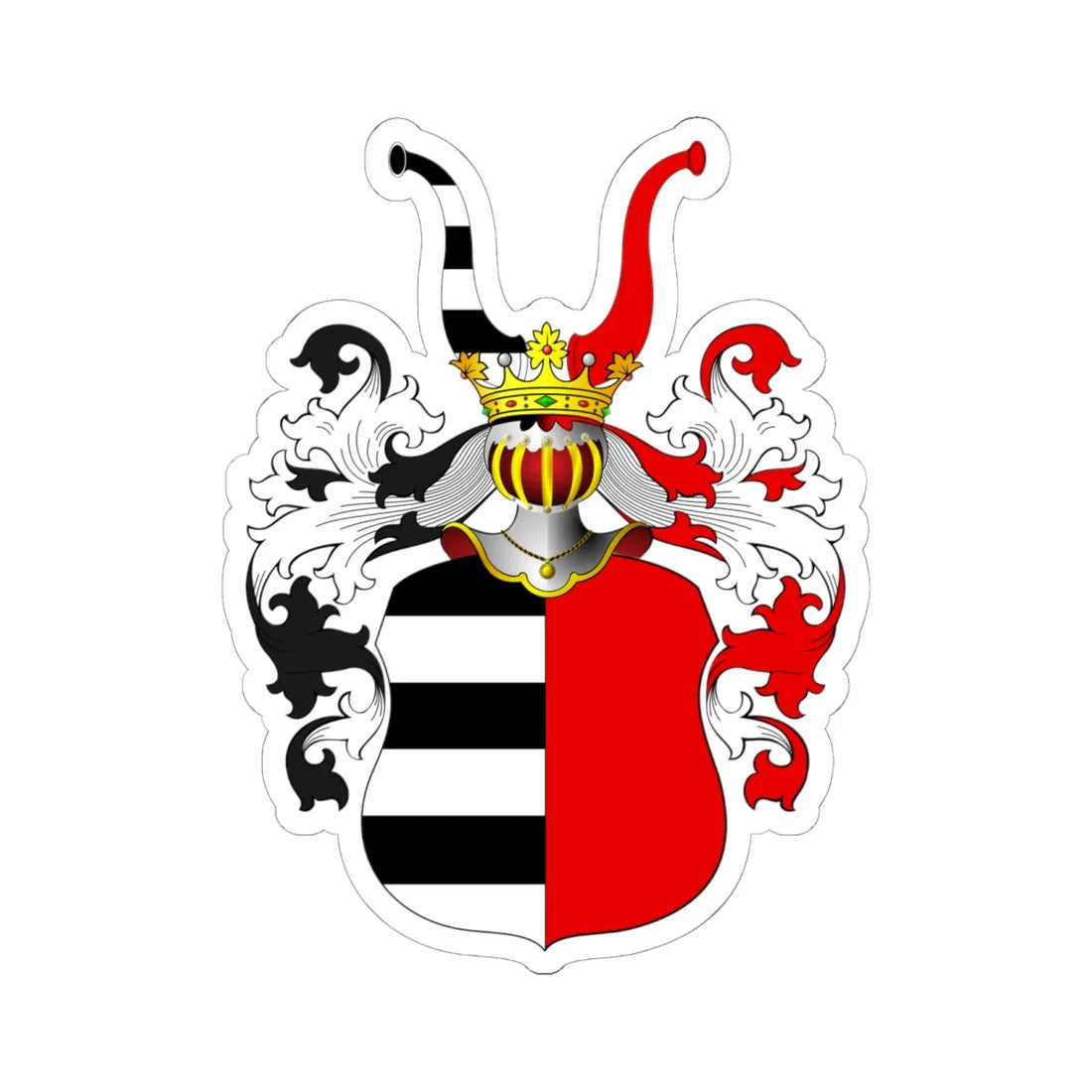 POL COA Brisinowski (Poland) (Coat of Arms) STICKER Vinyl Kiss-Cut Decal 6 Inch White - The Sticker Space