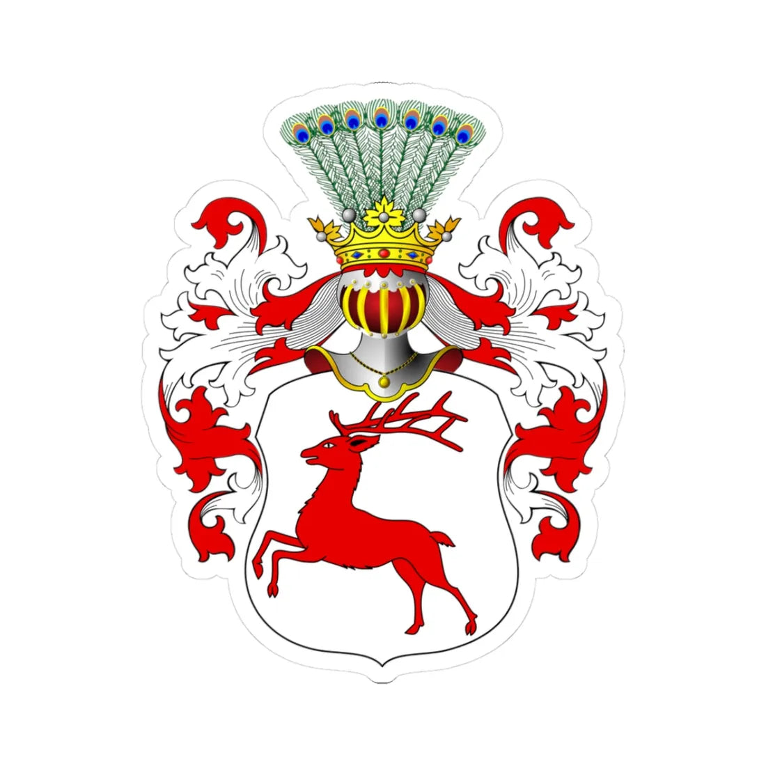 POL COA Brochwicz I (Poland) (Coat of Arms) STICKER Vinyl Kiss-Cut Decal 3 Inch White - The Sticker Space