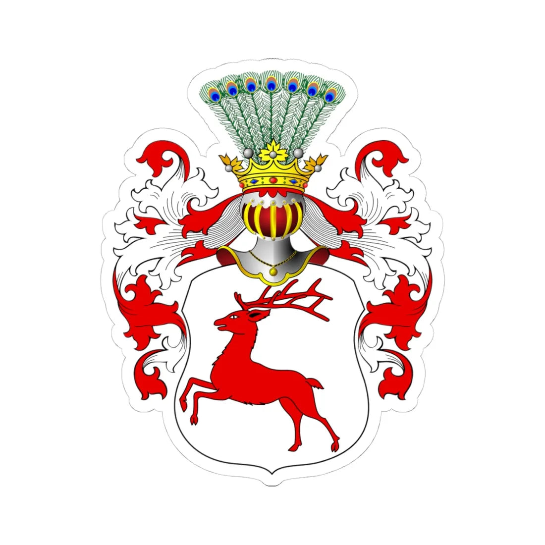 POL COA Brochwicz I (Poland) (Coat of Arms) STICKER Vinyl Kiss-Cut Decal 4 Inch White - The Sticker Space