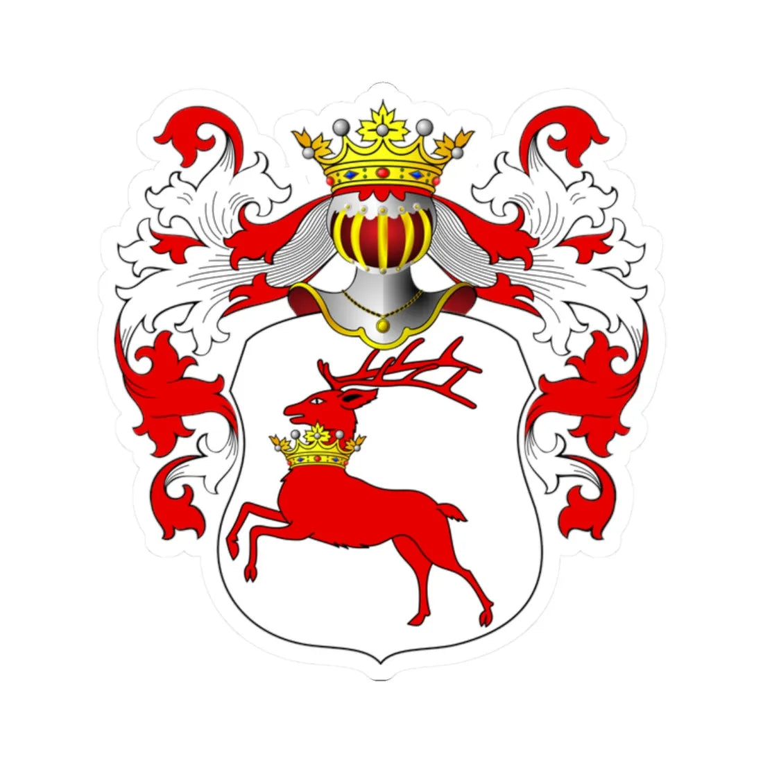 POL COA Brochwicz II (Poland) (Coat of Arms) STICKER Vinyl Kiss-Cut Decal 2 Inch White - The Sticker Space