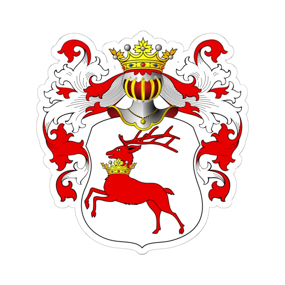 POL COA Brochwicz II (Poland) (Coat of Arms) STICKER Vinyl Kiss-Cut Decal 6 Inch White - The Sticker Space