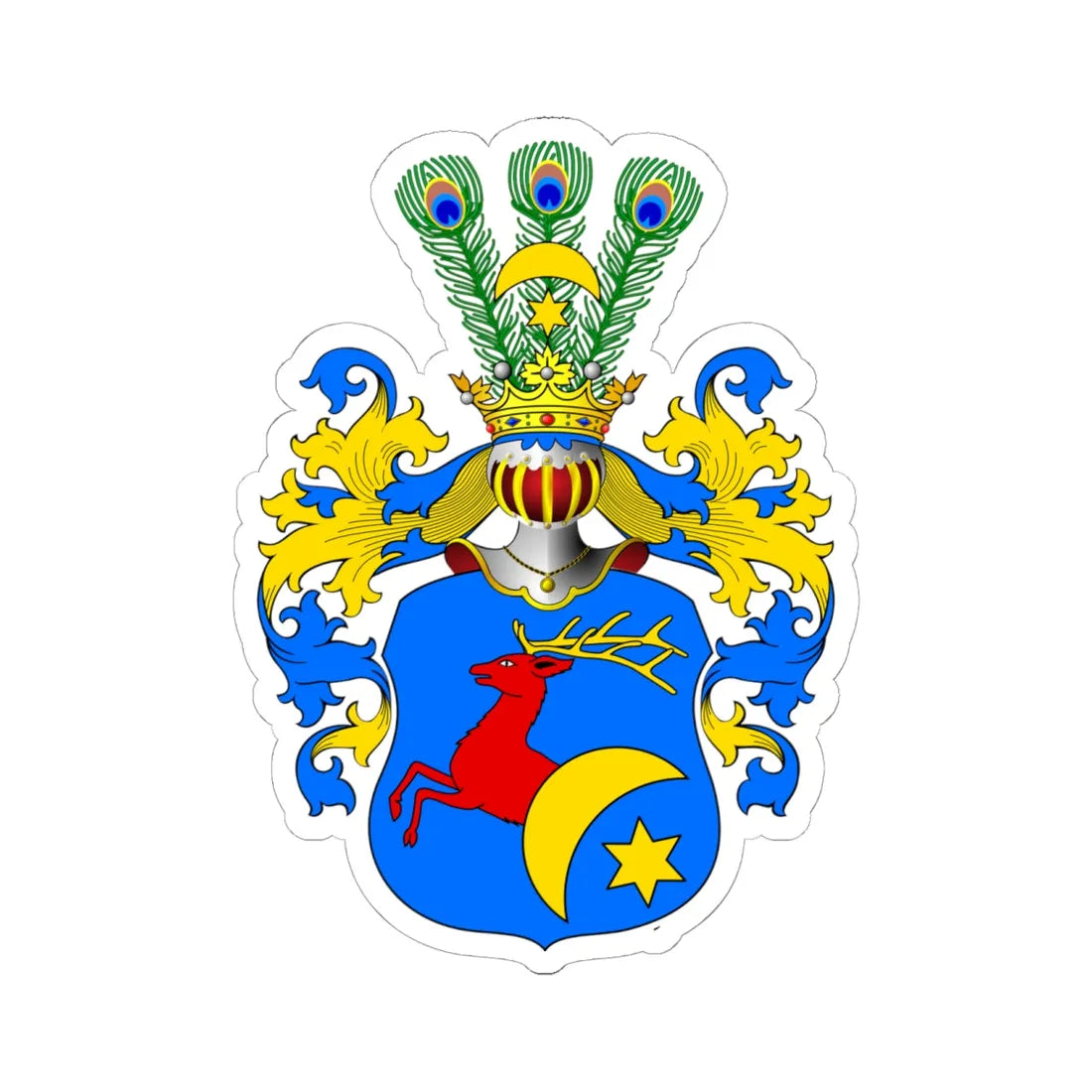 POL COA Brochwicz III p (Poland) (Coat of Arms) STICKER Vinyl Kiss-Cut Decal 6 Inch White - The Sticker Space