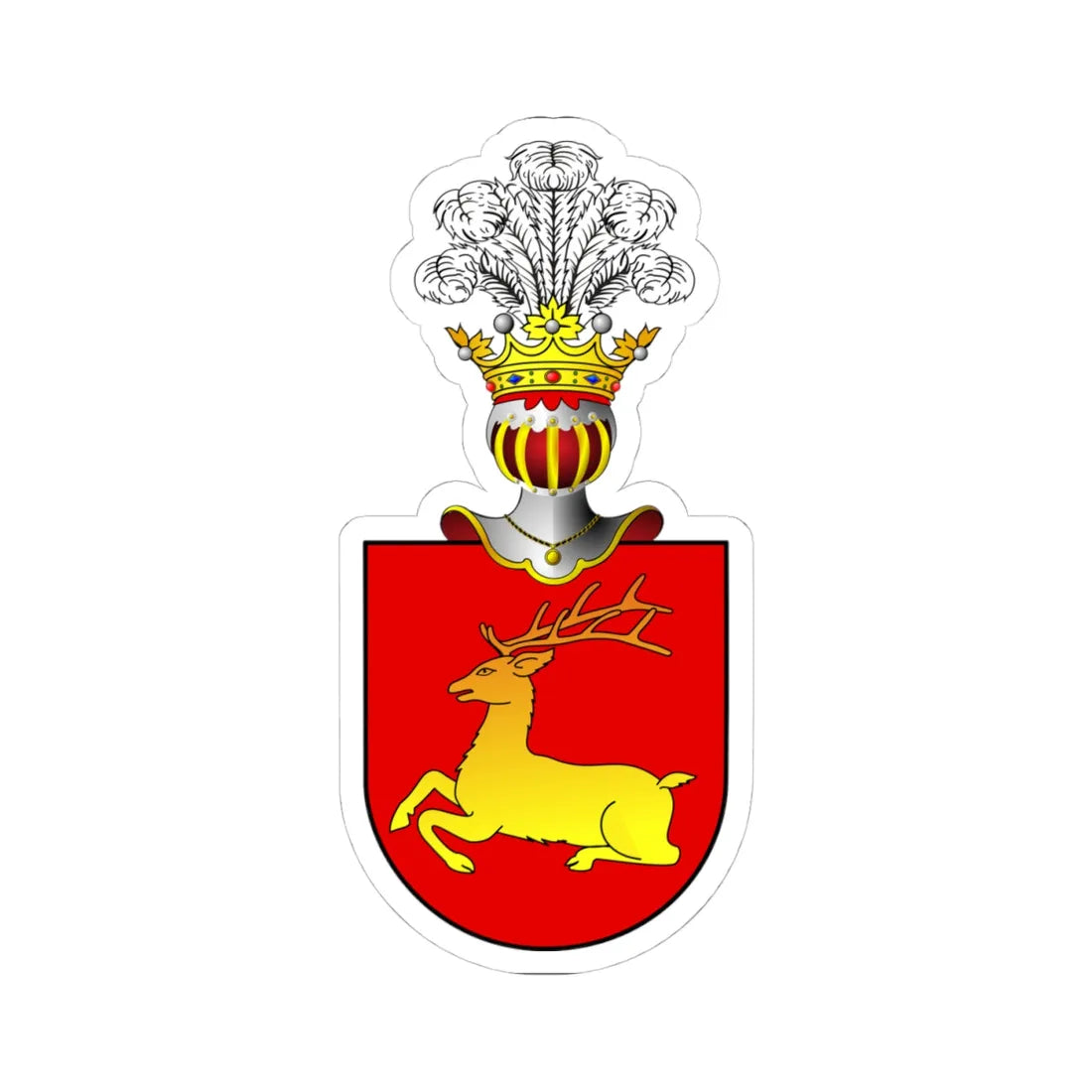 POL COA Brochwicz IV (Poland) (Coat of Arms) STICKER Vinyl Kiss-Cut Decal 4 Inch White - The Sticker Space