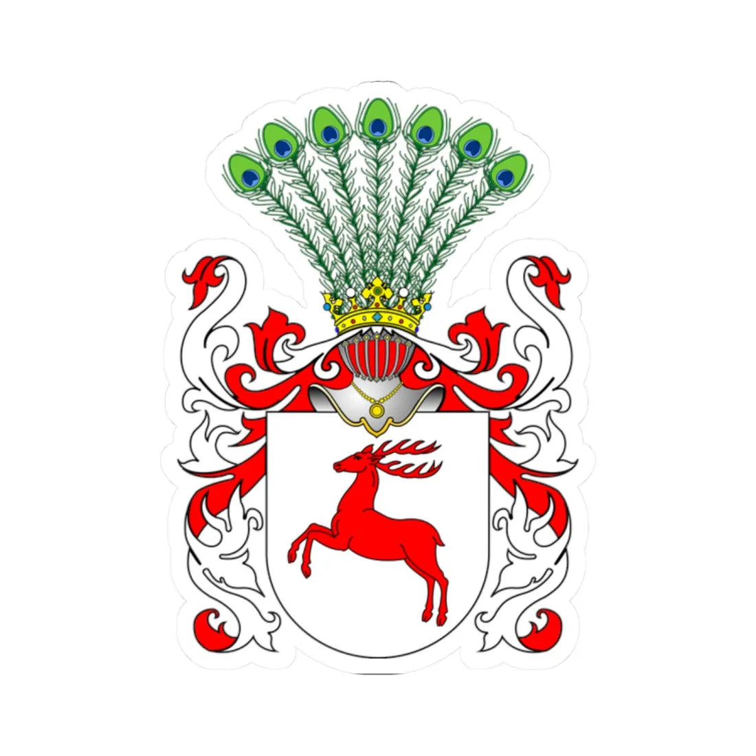 POL COA Brochwicz (Poland) (Coat of Arms) STICKER Vinyl Kiss-Cut Decal 2 Inch White - The Sticker Space