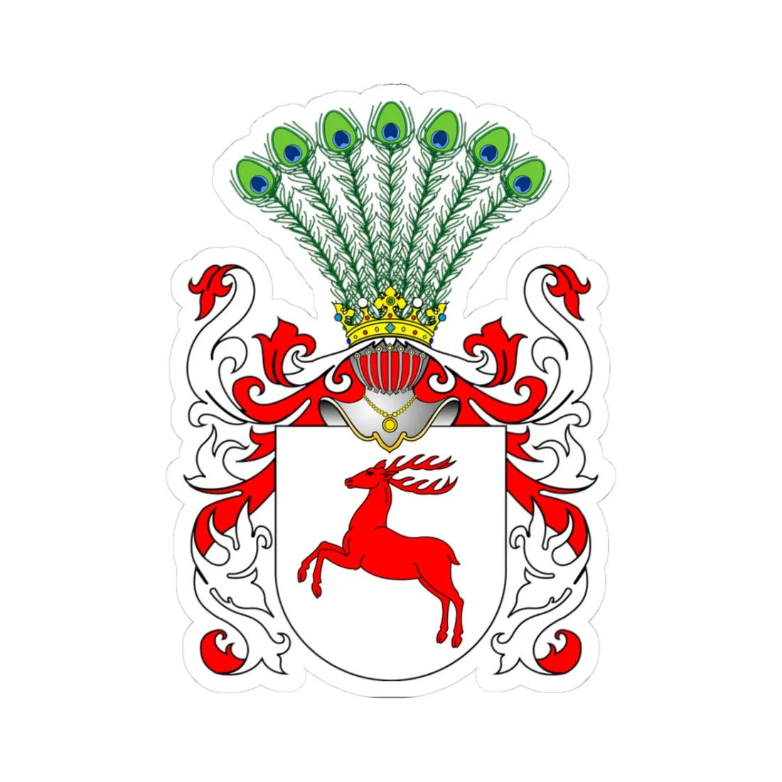 POL COA Brochwicz (Poland) (Coat of Arms) STICKER Vinyl Kiss-Cut Decal 3 Inch White - The Sticker Space