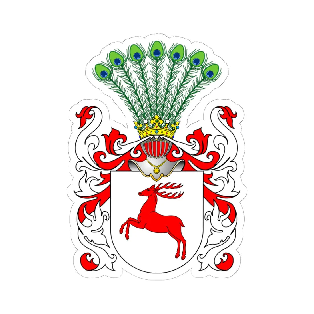 POL COA Brochwicz (Poland) (Coat of Arms) STICKER Vinyl Kiss-Cut Decal 6 Inch White - The Sticker Space