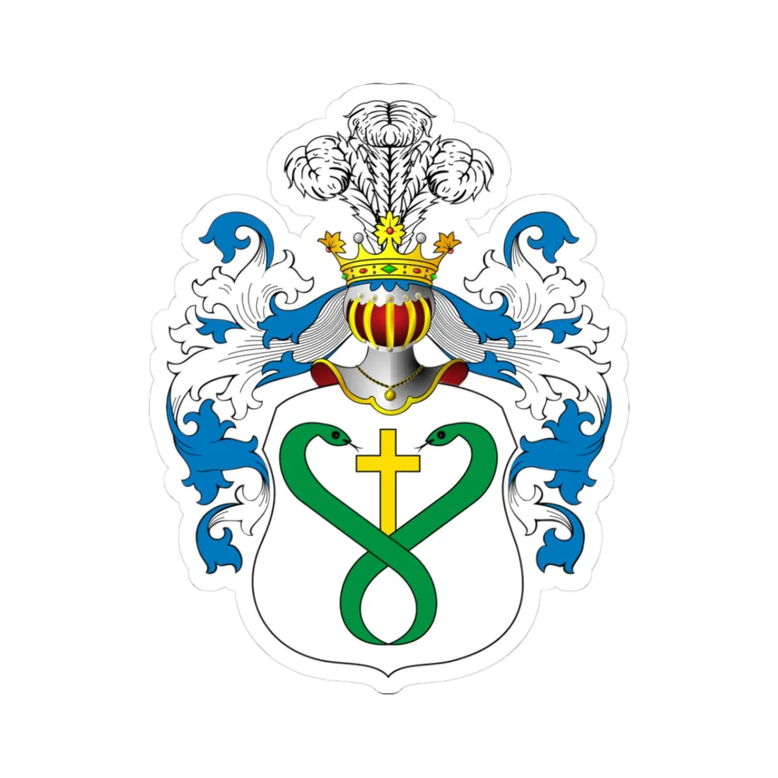 POL COA Brodowicz (Poland) (Coat of Arms) STICKER Vinyl Kiss-Cut Decal 3 Inch White - The Sticker Space