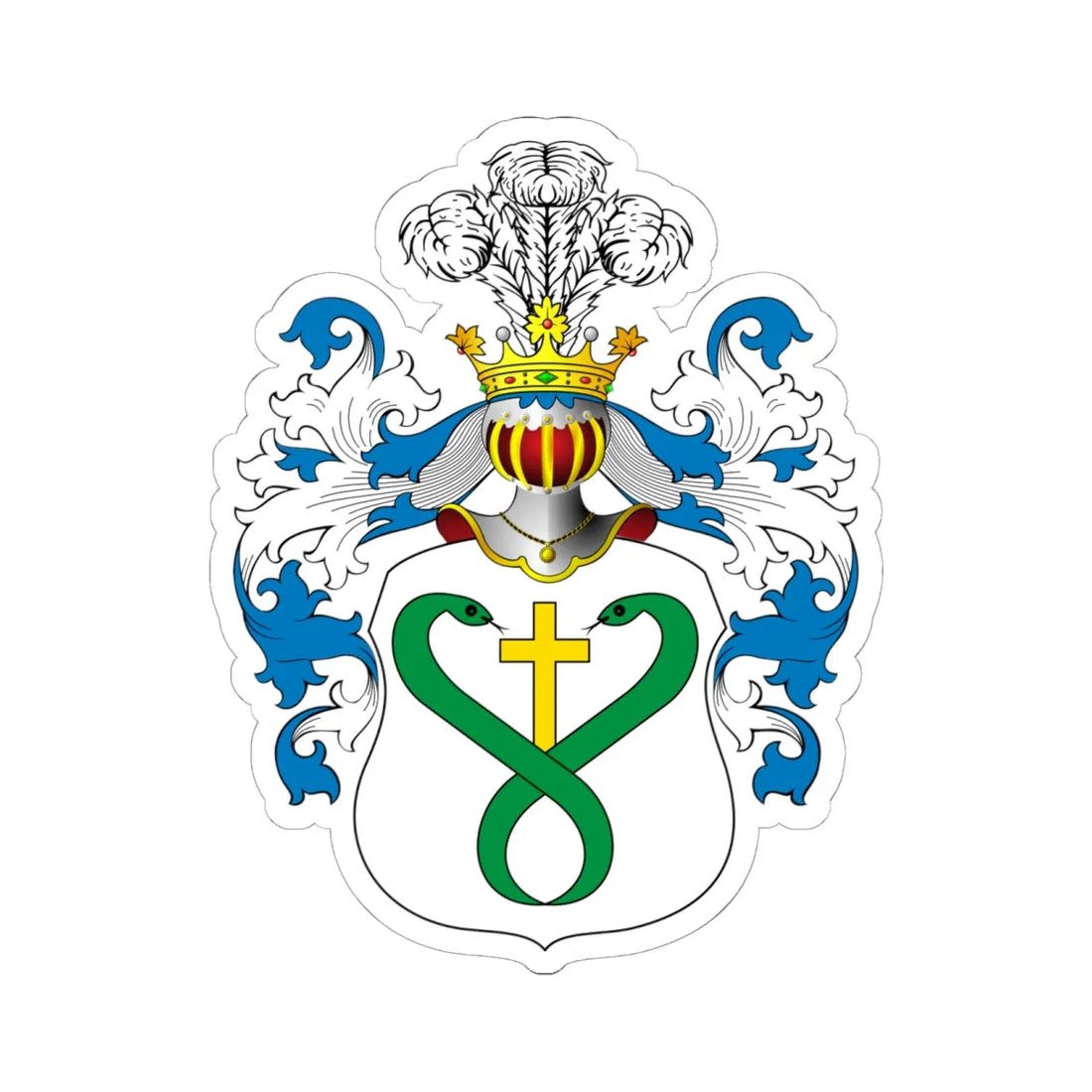 POL COA Brodowicz (Poland) (Coat of Arms) STICKER Vinyl Kiss-Cut Decal 6 Inch White - The Sticker Space