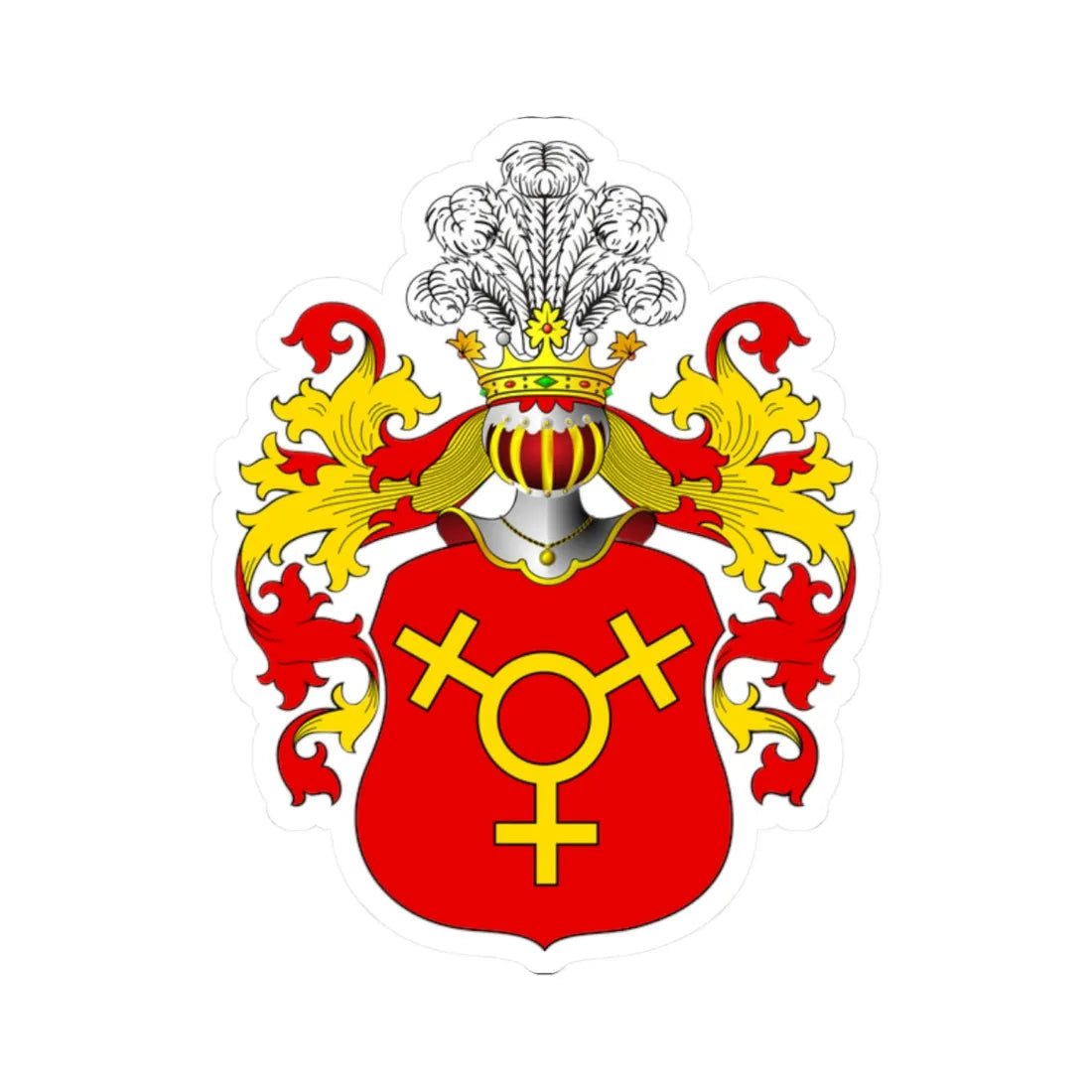 POL COA Brodzic alt (Poland) (Coat of Arms) STICKER Vinyl Kiss-Cut Decal 2 Inch White - The Sticker Space