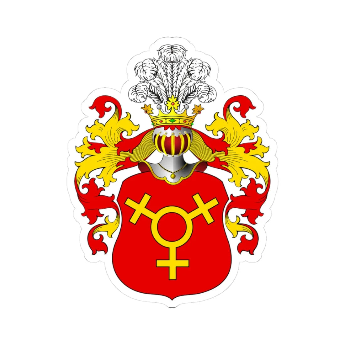 POL COA Brodzic alt (Poland) (Coat of Arms) STICKER Vinyl Kiss-Cut Decal 3 Inch White - The Sticker Space