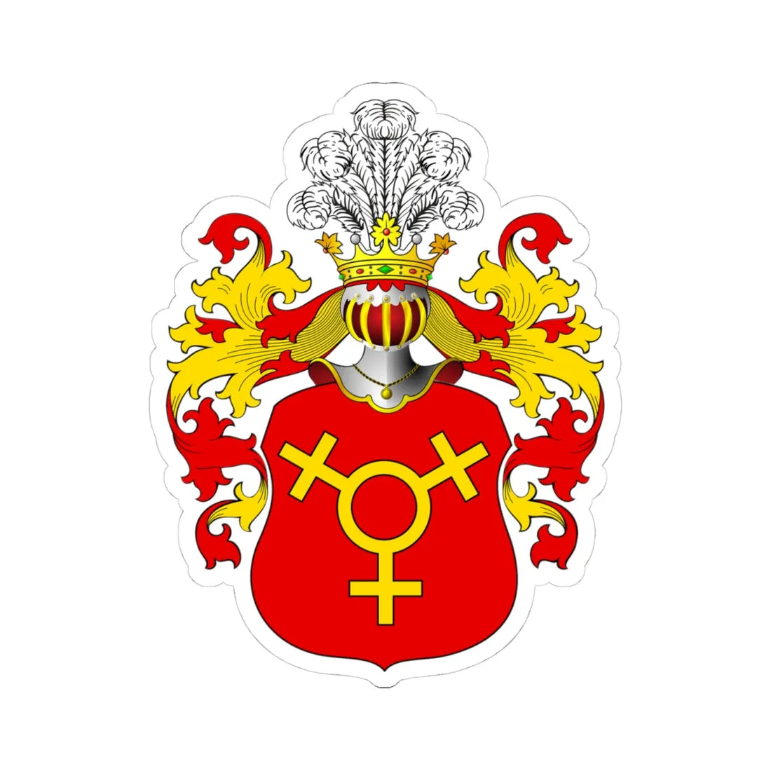 POL COA Brodzic alt (Poland) (Coat of Arms) STICKER Vinyl Kiss-Cut Decal 4 Inch White - The Sticker Space