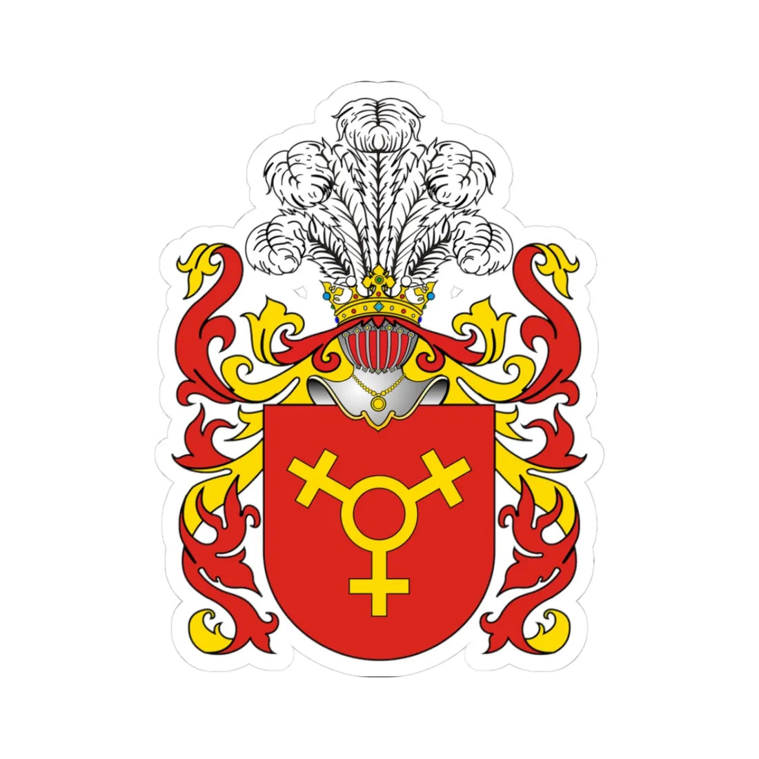 POL COA Brodzic (Poland) (Coat of Arms) STICKER Vinyl Kiss-Cut Decal 3 Inch White - The Sticker Space