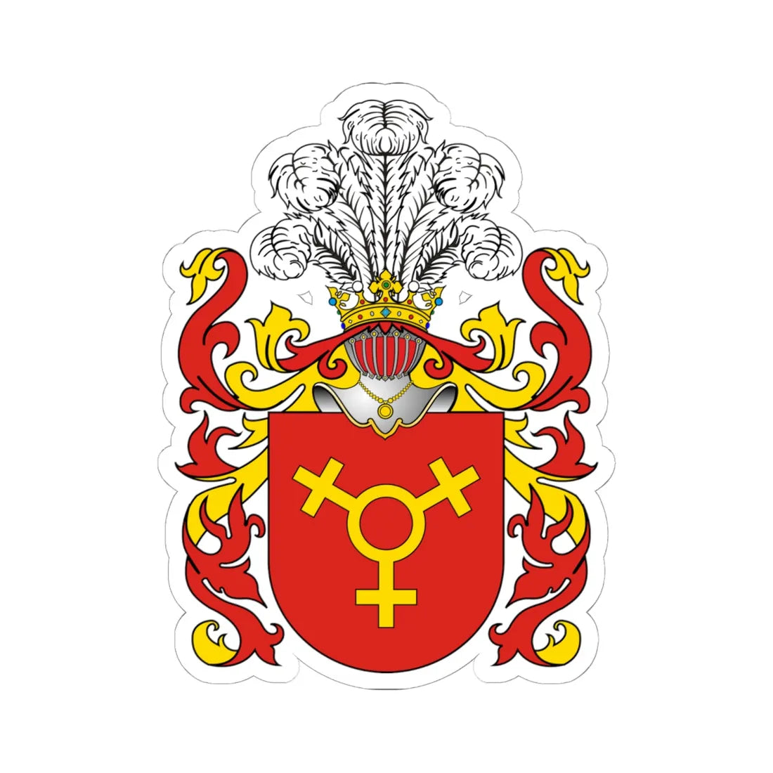 POL COA Brodzic (Poland) (Coat of Arms) STICKER Vinyl Kiss-Cut Decal 6 Inch White - The Sticker Space