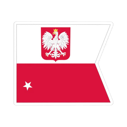 POL Flaga Kontradmirał (Poland) STICKER Vinyl Kiss-Cut Decal 4 Inch White - The Sticker Space