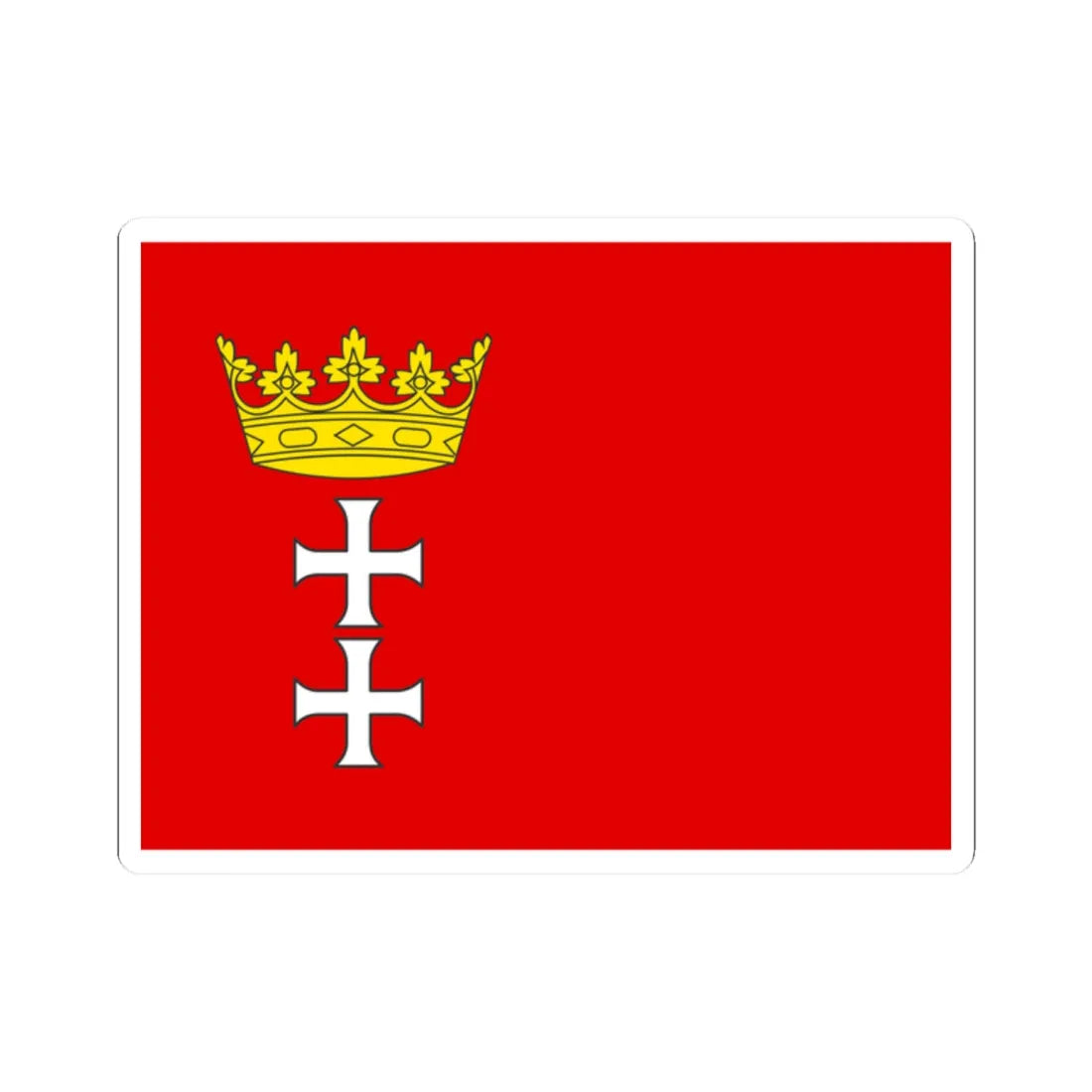 POL Gdansk flag (Poland) STICKER Vinyl Kiss-Cut Decal 2 Inch White - The Sticker Space