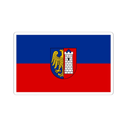 POL Gliwice flag (Poland) STICKER Vinyl Kiss-Cut Decal 4 Inch White - The Sticker Space