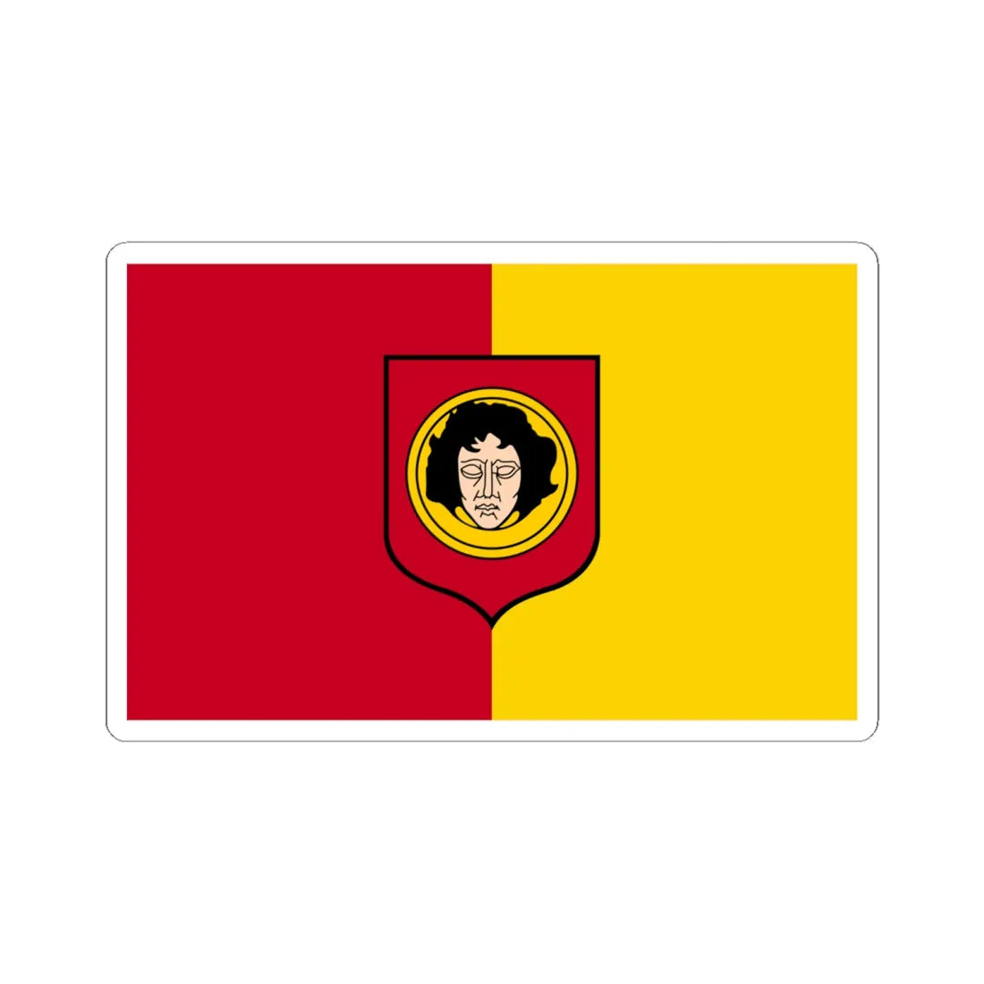 POL Glowno flag (Poland) STICKER Vinyl Kiss-Cut Decal 6 Inch White - The Sticker Space