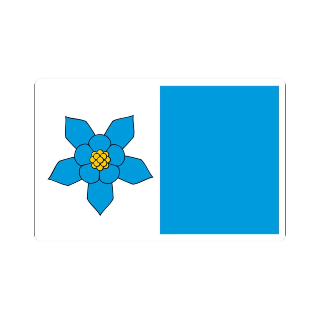 POL gmina Abramow flag (Poland) STICKER Vinyl Kiss-Cut Decal 2 Inch White - The Sticker Space