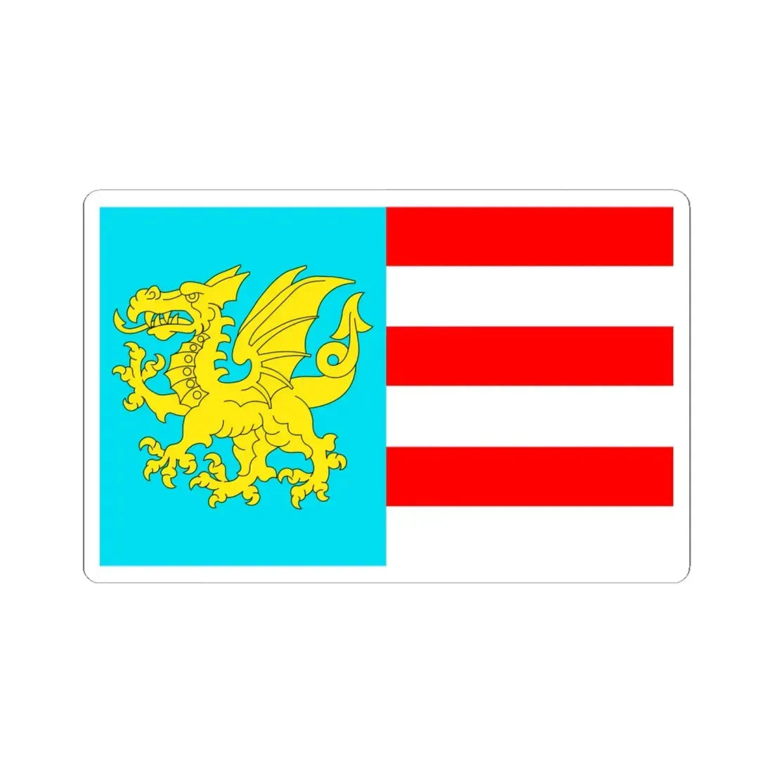 POL gmina Bałtow flag (Poland) STICKER Vinyl Kiss-Cut Decal 6 Inch White - The Sticker Space