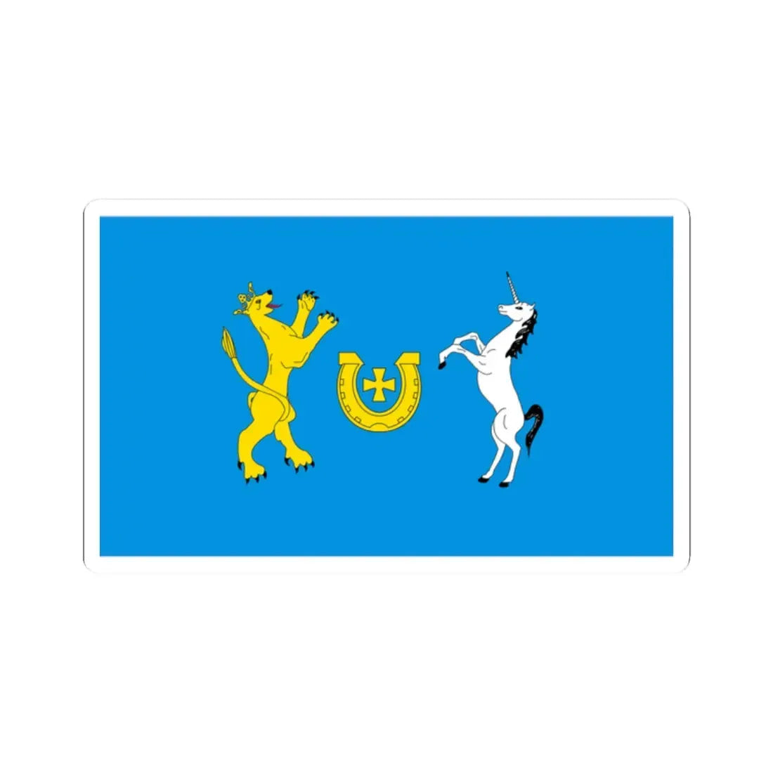 POL gmina Bejsce flag (Poland) STICKER Vinyl Kiss-Cut Decal 2 Inch White - The Sticker Space