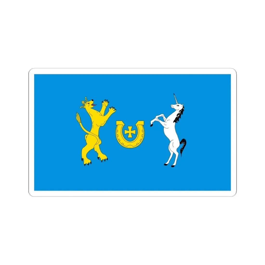 POL gmina Bejsce flag (Poland) STICKER Vinyl Kiss-Cut Decal 6 Inch White - The Sticker Space