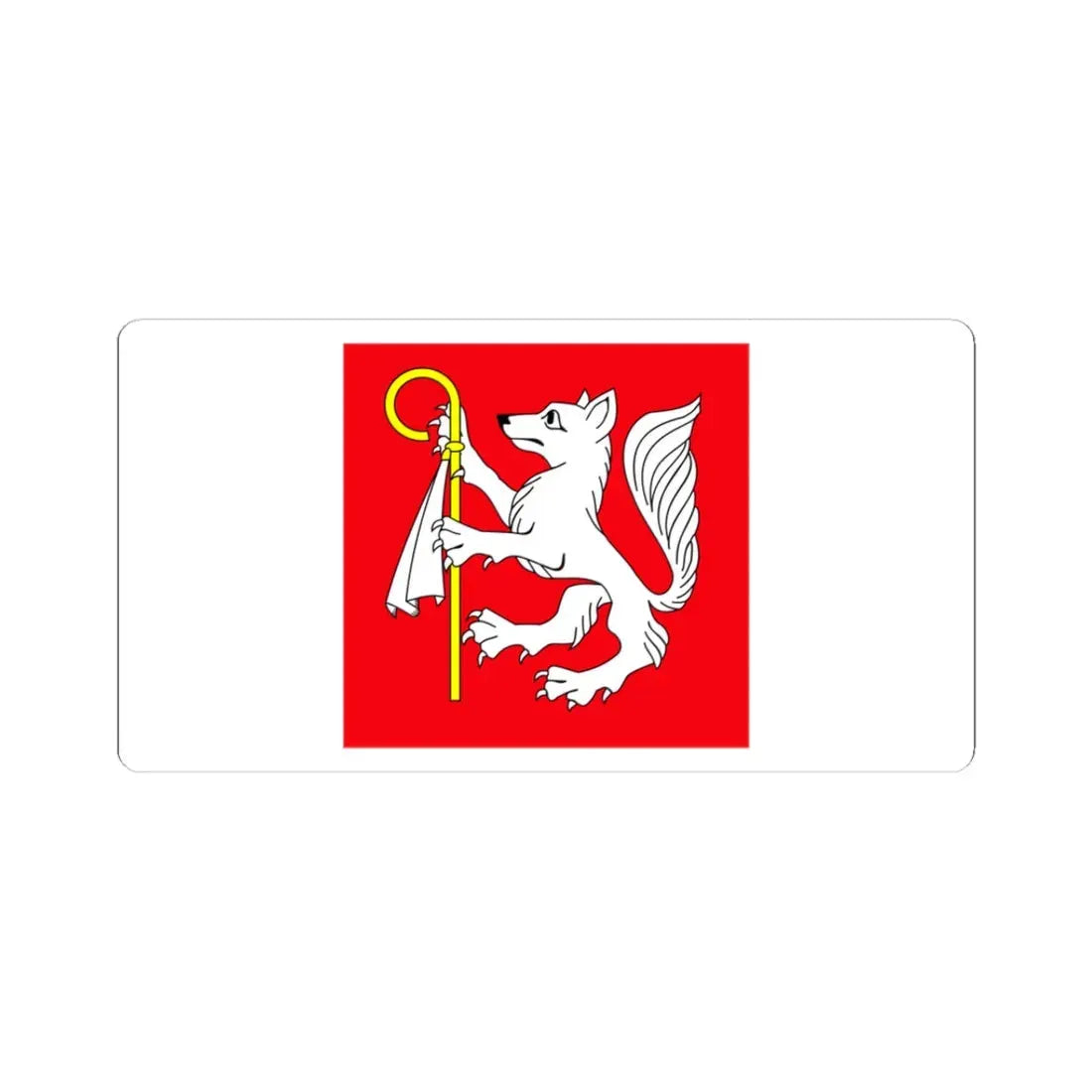 POL gmina Bielice flag (Poland) STICKER Vinyl Kiss-Cut Decal 3 Inch White - The Sticker Space