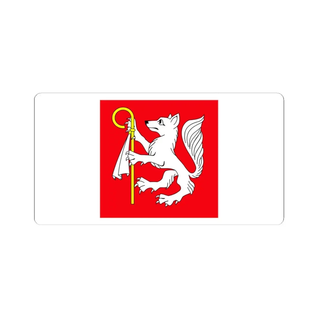 POL gmina Bielice flag (Poland) STICKER Vinyl Kiss-Cut Decal 4 Inch White - The Sticker Space
