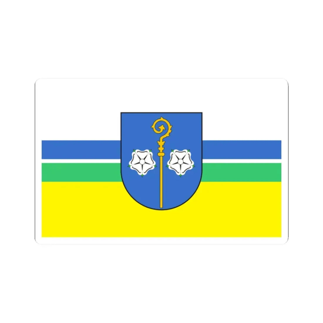 POL gmina Borzecin flag (Poland) STICKER Vinyl Kiss-Cut Decal 2 Inch White - The Sticker Space