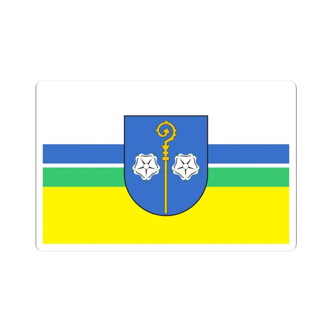 POL gmina Borzecin flag (Poland) STICKER Vinyl Kiss-Cut Decal 3 Inch White - The Sticker Space