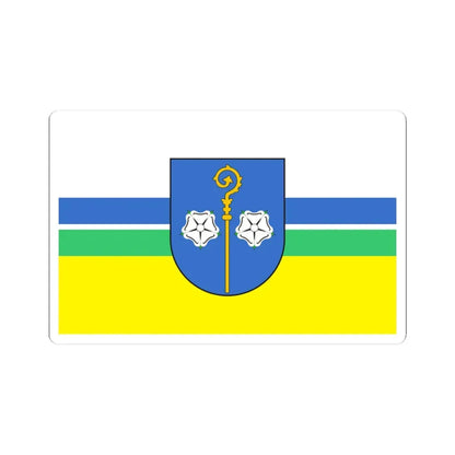 POL gmina Borzecin flag (Poland) STICKER Vinyl Kiss-Cut Decal 3 Inch White - The Sticker Space