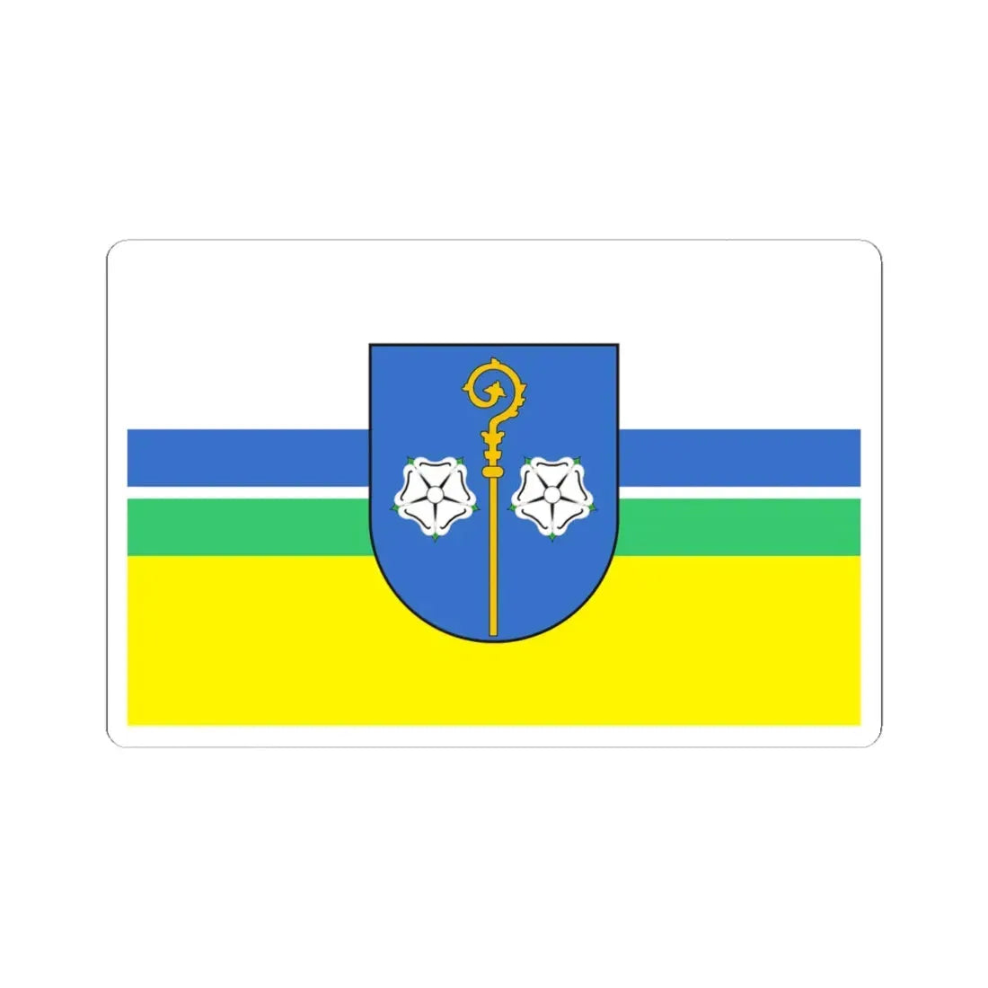 POL gmina Borzecin flag (Poland) STICKER Vinyl Kiss-Cut Decal 4 Inch White - The Sticker Space