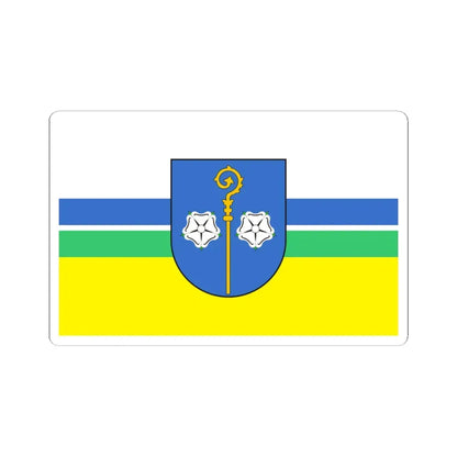 POL gmina Borzecin flag (Poland) STICKER Vinyl Kiss-Cut Decal 4 Inch White - The Sticker Space