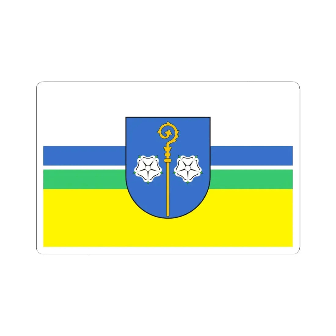 POL gmina Borzecin flag (Poland) STICKER Vinyl Kiss-Cut Decal 6 Inch White - The Sticker Space