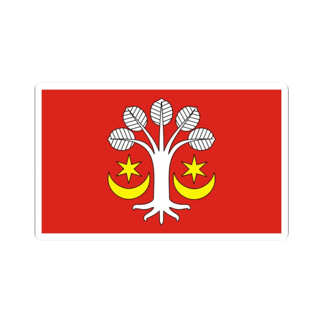 POL gmina Bukowiec flag (Poland) STICKER Vinyl Kiss-Cut Decal 2 Inch White - The Sticker Space