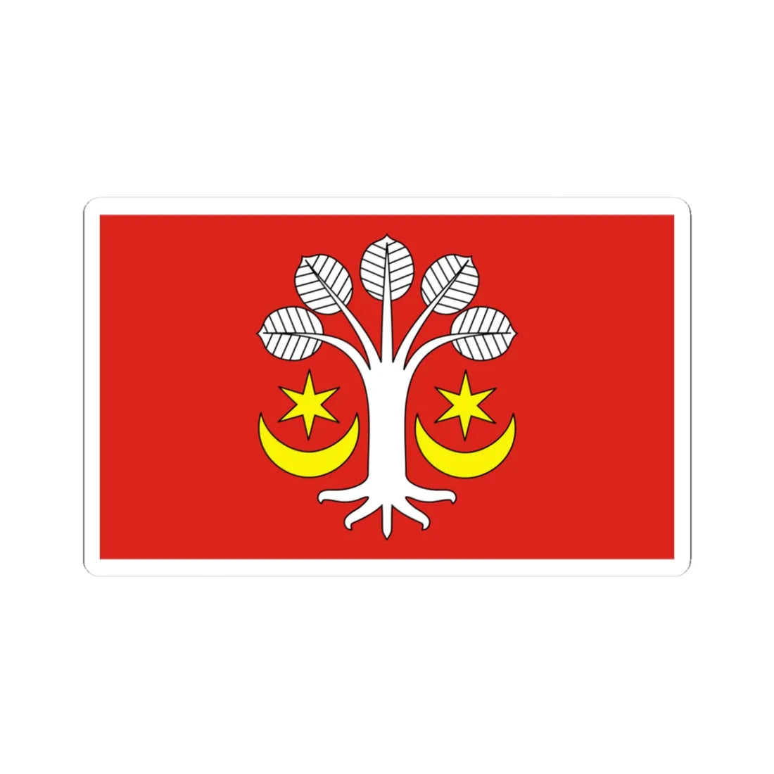 POL gmina Bukowiec flag (Poland) STICKER Vinyl Kiss-Cut Decal 3 Inch White - The Sticker Space