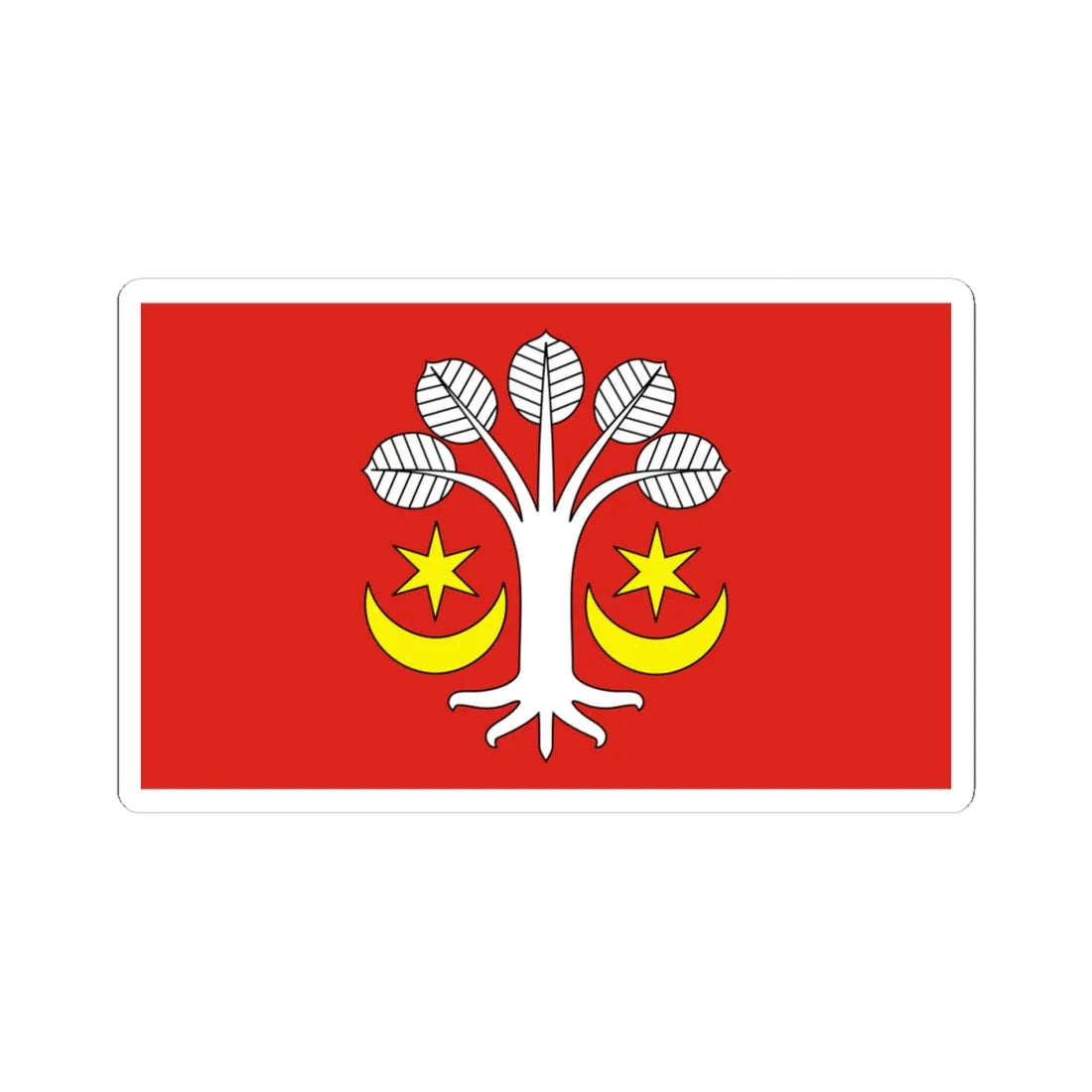 POL gmina Bukowiec flag (Poland) STICKER Vinyl Kiss-Cut Decal 4 Inch White - The Sticker Space