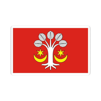 POL gmina Bukowiec flag (Poland) STICKER Vinyl Kiss-Cut Decal 4 Inch White - The Sticker Space