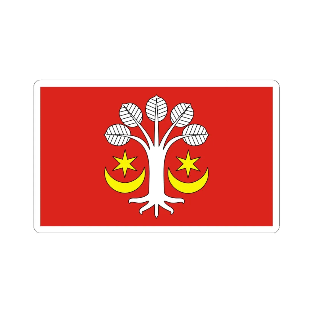 POL gmina Bukowiec flag (Poland) STICKER Vinyl Kiss-Cut Decal 6 Inch White - The Sticker Space