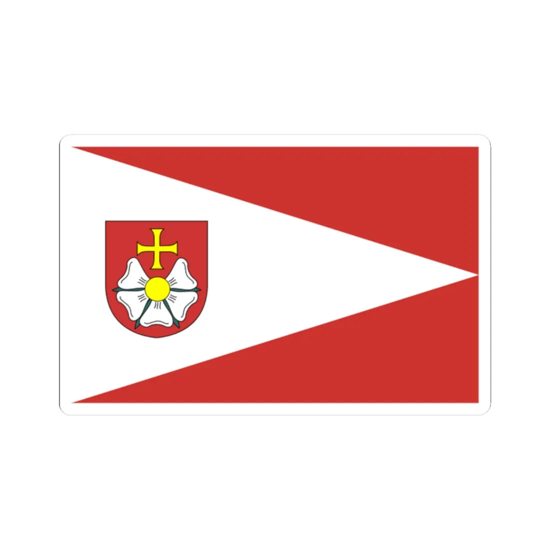 POL gmina Burzenin flag (Poland) STICKER Vinyl Kiss-Cut Decal 2 Inch White - The Sticker Space