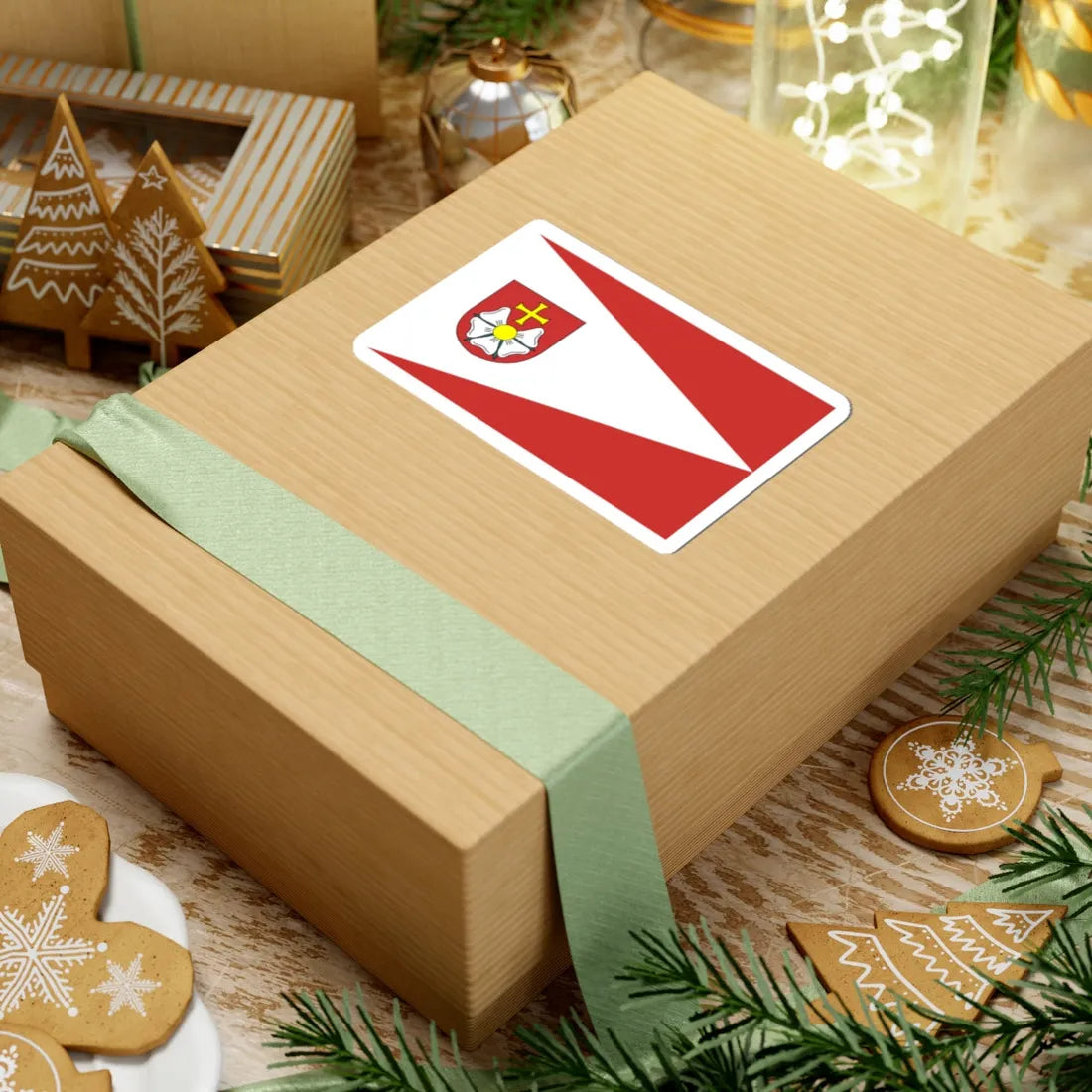 POL gmina Burzenin flag (Poland) STICKER Vinyl Kiss-Cut Decal - The Sticker Space