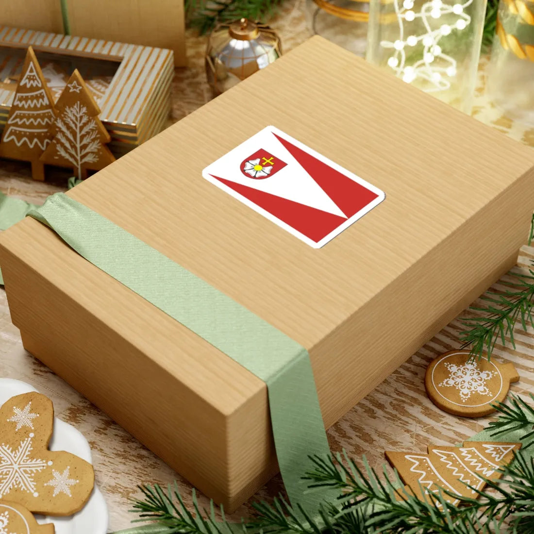 POL gmina Burzenin flag (Poland) STICKER Vinyl Kiss-Cut Decal - The Sticker Space