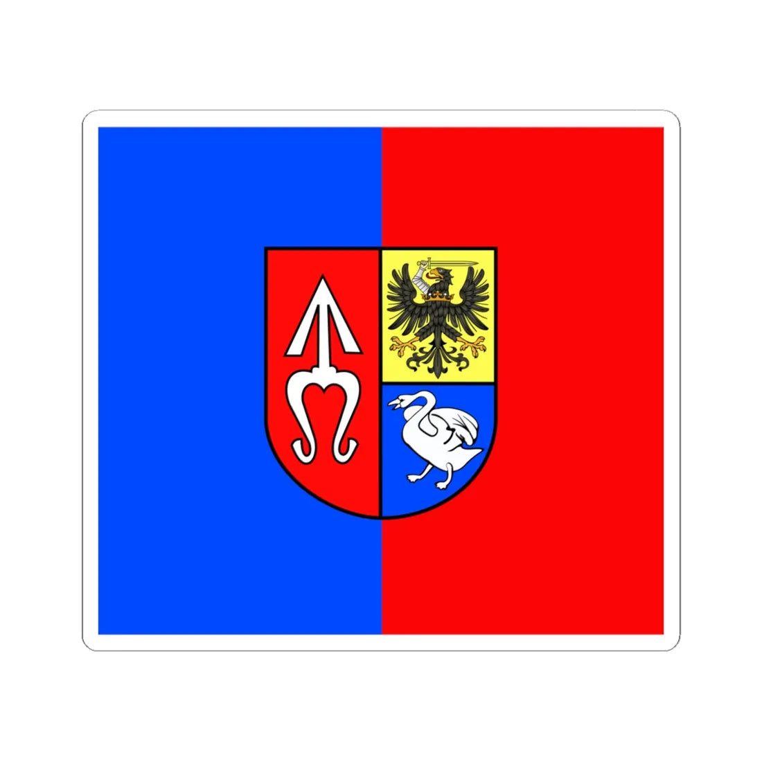 POL gmina Chlewiska flag (Poland) STICKER Vinyl Kiss-Cut Decal 6 Inch White - The Sticker Space