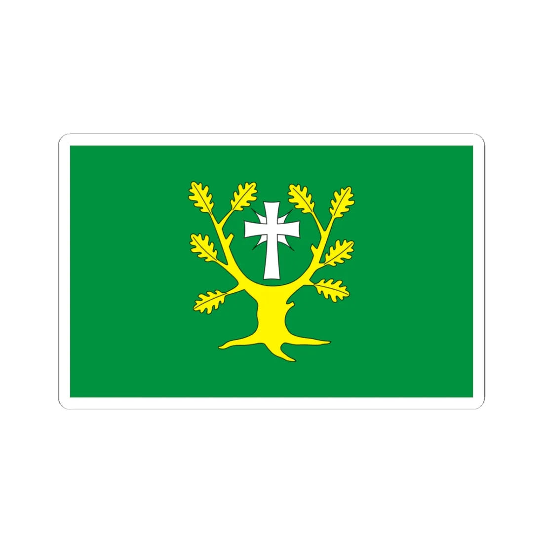 POL gmina Chodow flag (Poland) STICKER Vinyl Kiss-Cut Decal 3 Inch White - The Sticker Space