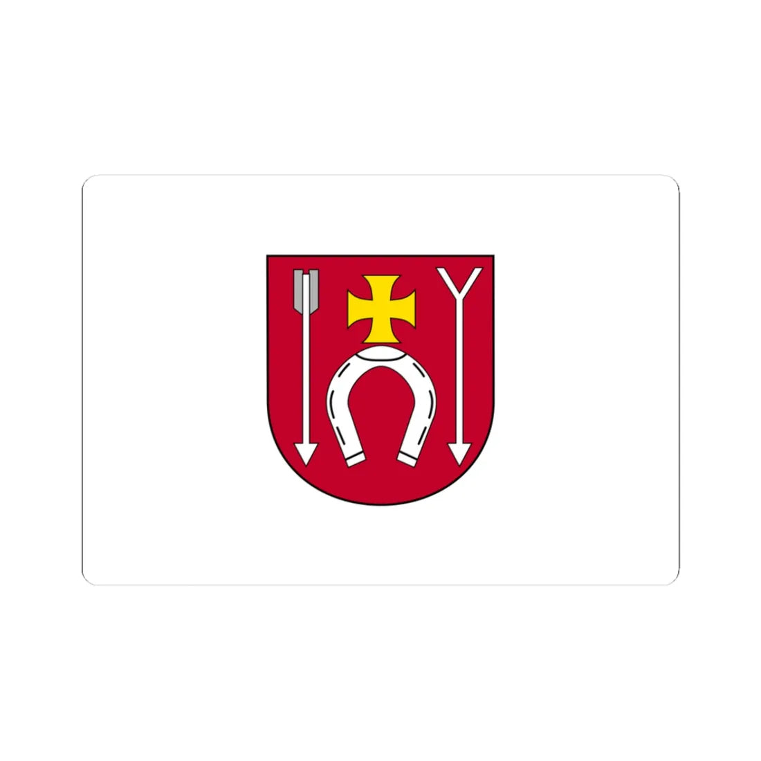 POL gmina Czerniewice flag (Poland) STICKER Vinyl Kiss-Cut Decal 3 Inch White - The Sticker Space