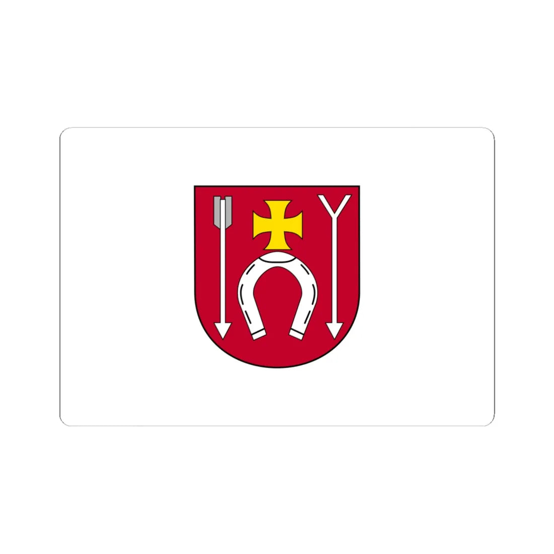 POL gmina Czerniewice flag (Poland) STICKER Vinyl Kiss-Cut Decal 6 Inch White - The Sticker Space