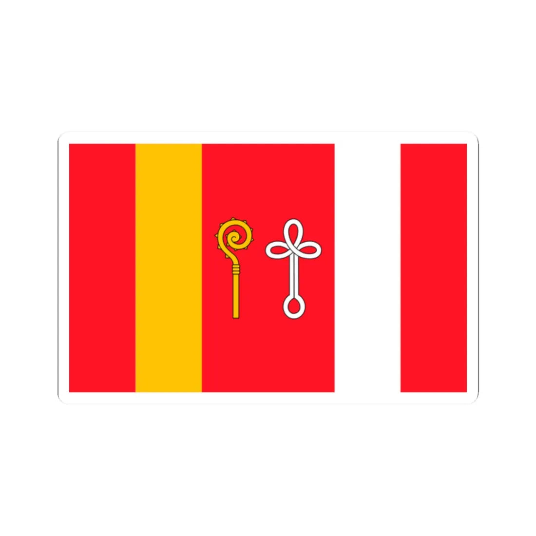 POL gmina Gniezno flag (Poland) STICKER Vinyl Kiss-Cut Decal 2 Inch White - The Sticker Space